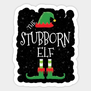 STUBBORN Elf Family Matching Christmas Group Funny Gift Sticker